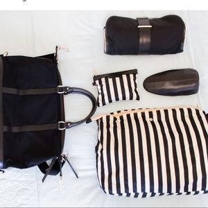Isabelle Black Canvas Changing Bag.